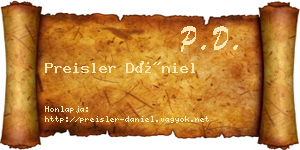 Preisler Dániel névjegykártya