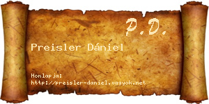Preisler Dániel névjegykártya
